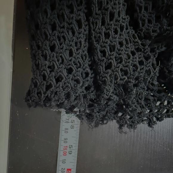 Bailey 44 S Womens Halter Neck Crochet Knit Maxi Dress Asymmetrical Black - Picture 9 of 10